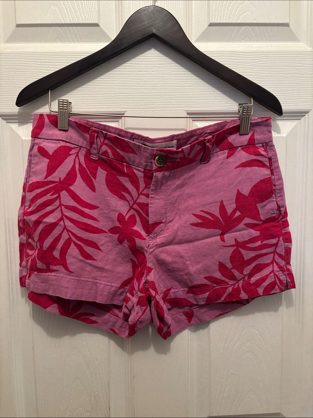 Old Navy Pink Floral-Print Cotton Bermuda Shorts